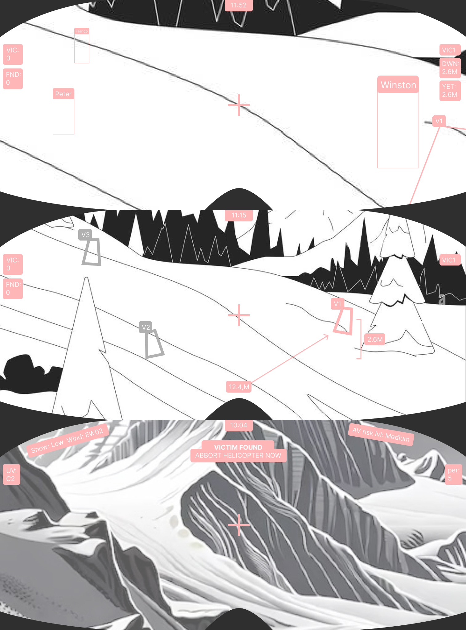 The wireframes of Avalanche Resque