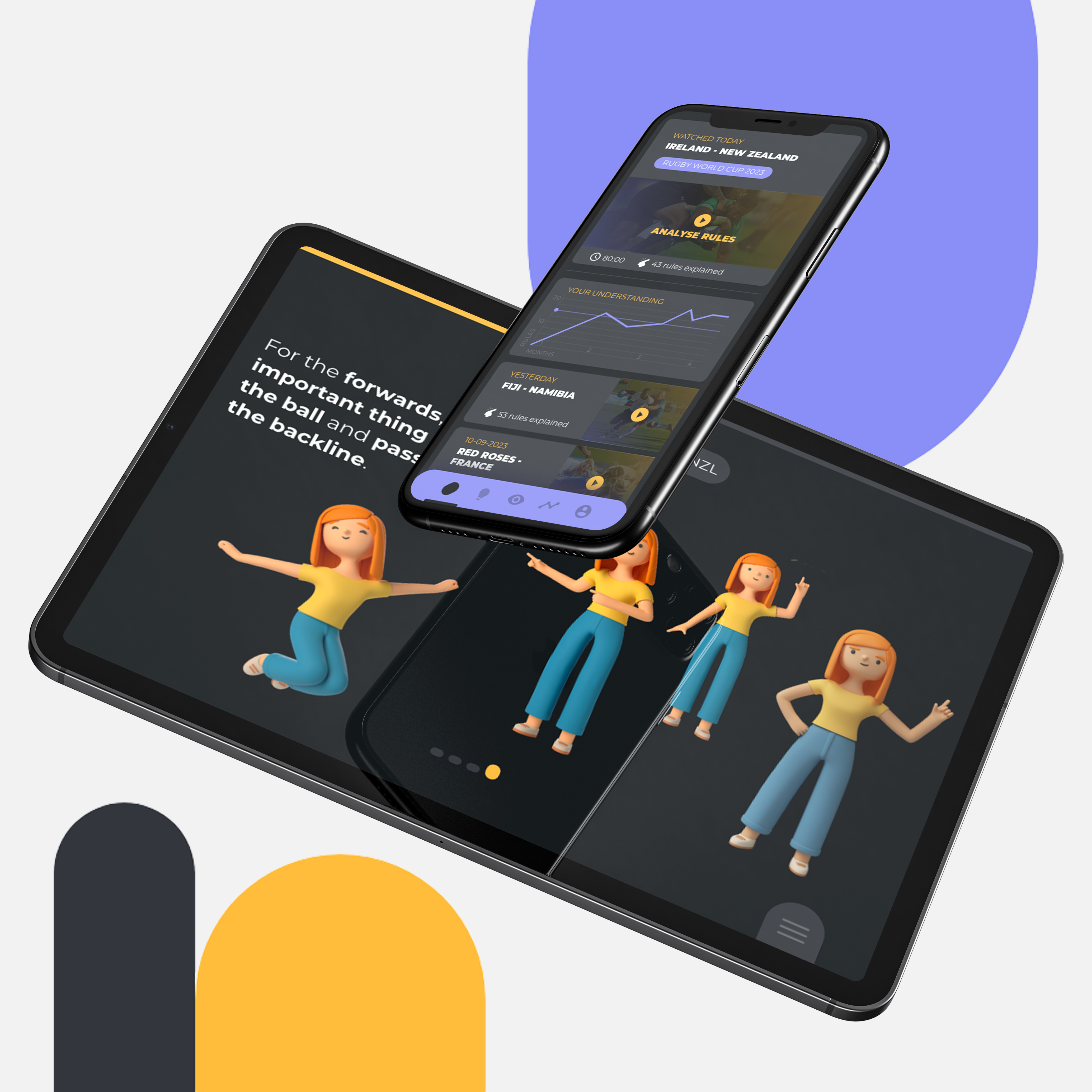 Visual of Ipad and mobile phonethe for the project GameSense