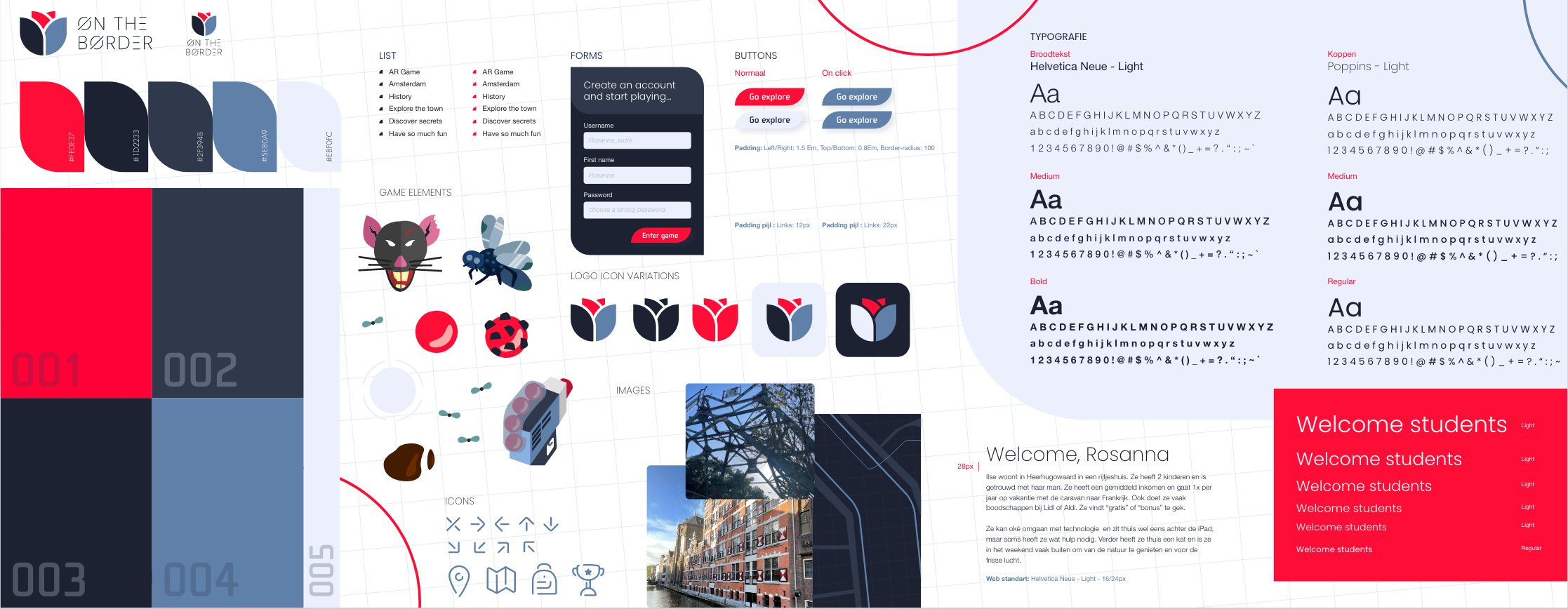 On the border screens in the right order/screenflow